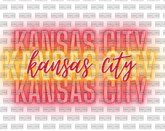KANSAS CITY Glow PNG Digital Download for Sublimation, dtf, Tshirt Mug Design & Heat Press Pressing Ohio