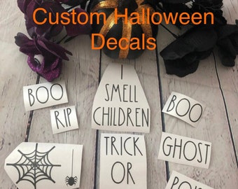 Custom Halloween Decals, Rae Dunn Inspired Font
