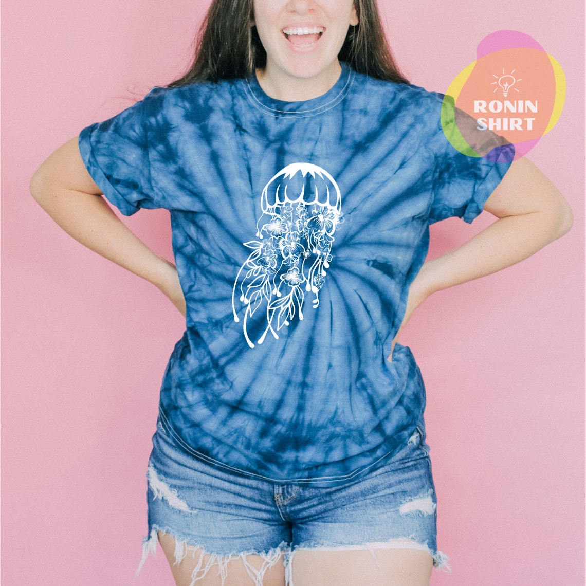 Floral Jellyfish Shirt Tie Dye Ocean Lover Cute Jellyfish | Etsy