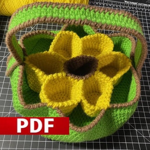 PDF Häkelanleitung - Sonnenblume Ei Sammelkorb