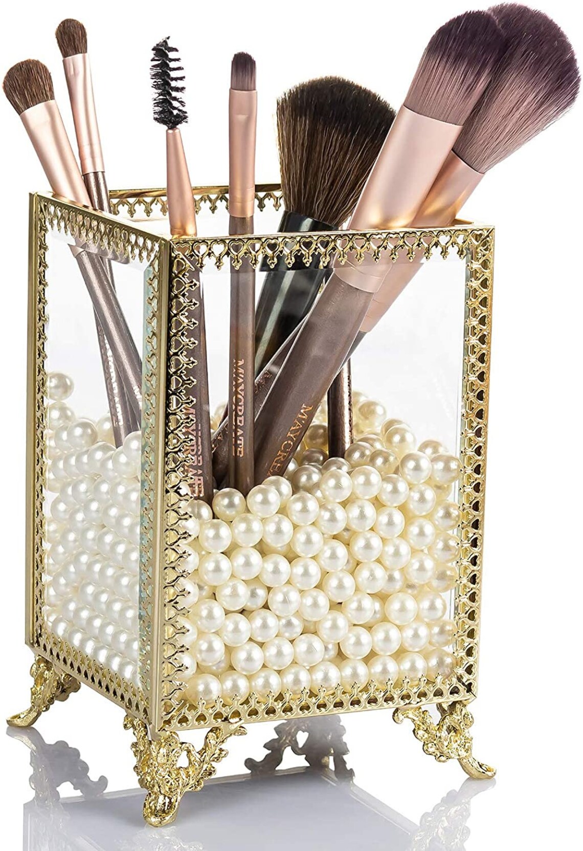 Makeup Brush Holders Organizer with Free Pearls Brass and Etsy