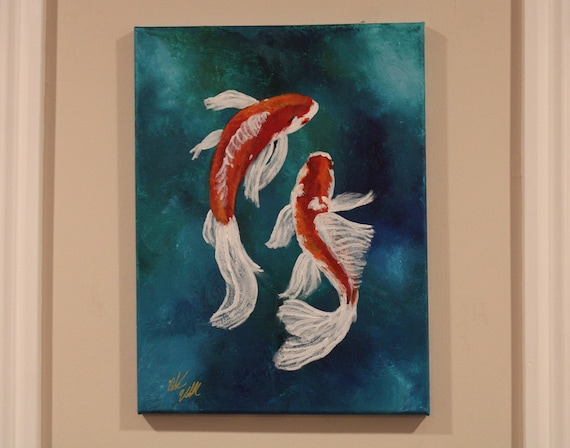 Koi fish on sale acrylic painting