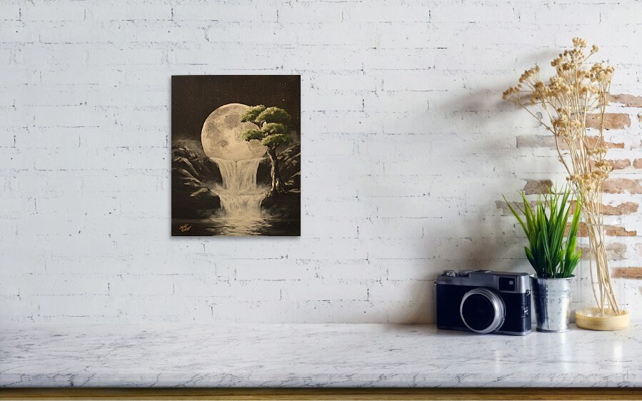 芸術写真 Nature Photograph Full Moon Art Print Full Moon Over Trees 1 Art Print by AnikArts - Fy