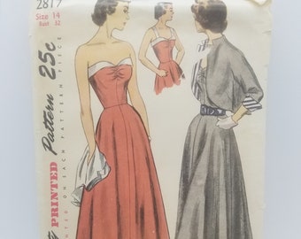 Simplicity 1949 Sewing Pattern #2817 Misses Sun Dress Bolero Size 14 Bust 32