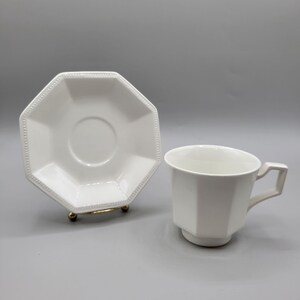 Johnson Brothers Heritage White Ironstone Tea Cup and Saucer