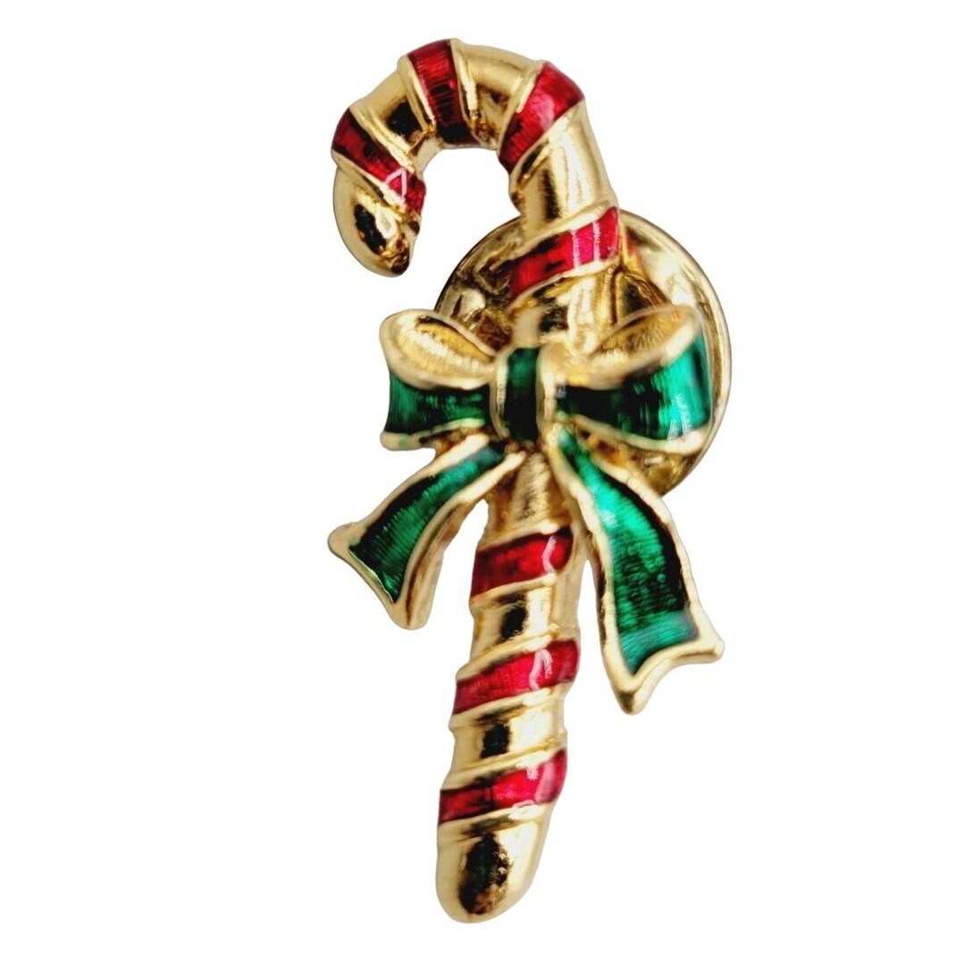 Avon Candy Cane Tack Pin Tie Tack Hat Pin Butterfly Clasp 1990's ...