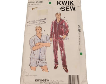 Kwik Sew Pattern Men's Loungewear Pajamas Sizes S-XXL #2388