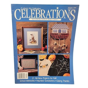 Leisure Arts Celebrations To Cross Stitch and Craft Pattern Book Autumn 1990