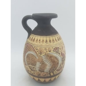Corinthian Period 600 BC Jug Vase Reproduction Hand Painted Nickos Michalude