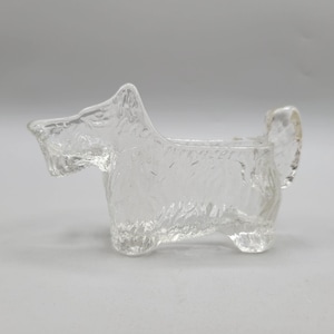 1930s Glass Scottish Terrier Creamer POST Cereal Promotion L E Smith