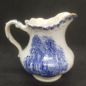 Petrus Regout and Co Abbey Maastricht Holland Blue and White Creamer Pitcher