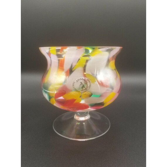 Tadeusz Wrzesniak HSG Ladnaポーランドハンドメイド花瓶 ZORZA Poland Handmade Art Glass Candle Holder Confetti Glass End