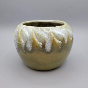 Vintage California USA Ceramic Planter Green Textured Design Mid Century