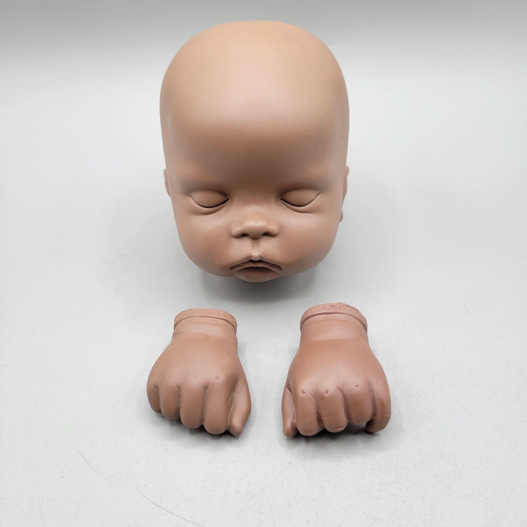 Sugar Britches Dark Brown Porcelain Repro Doll Head Hands Blank Boots Tyner