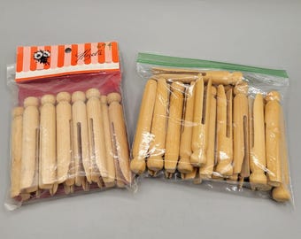 Hazels Wooden Clothespins 33 Count For Crafting or Laundry Use
