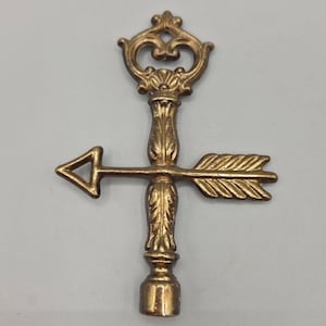Vintage Cast Metal Arrow Laurel Leaf Column Lamp Finial Bouillotte Ornate Top