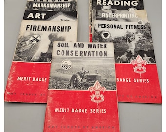 Boy Scouts Merit Badge Books 1940s - 1960s Mixed Lot of 10 BSA