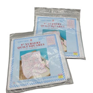 Jack Dempsey Needle Art Nursery Quilt Squares 9&quot; Girls Pattern #21 Two Packs