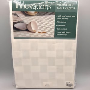 Innovations Microfiber Tablecloth Pearl Wrinkle Free Stain Resistant 60 x 84