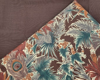 The Alexander Henry Collection Tropical Peacock Feathers Solid Brown Fabric