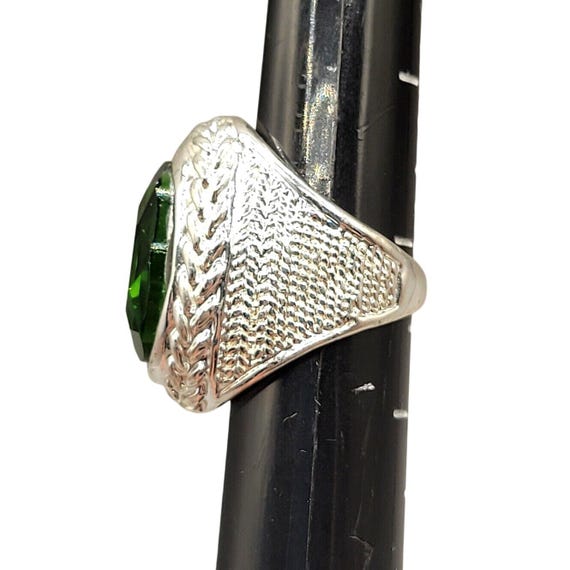 Emerald Green Statement Ring Rhinestone Faceted S… - image 8