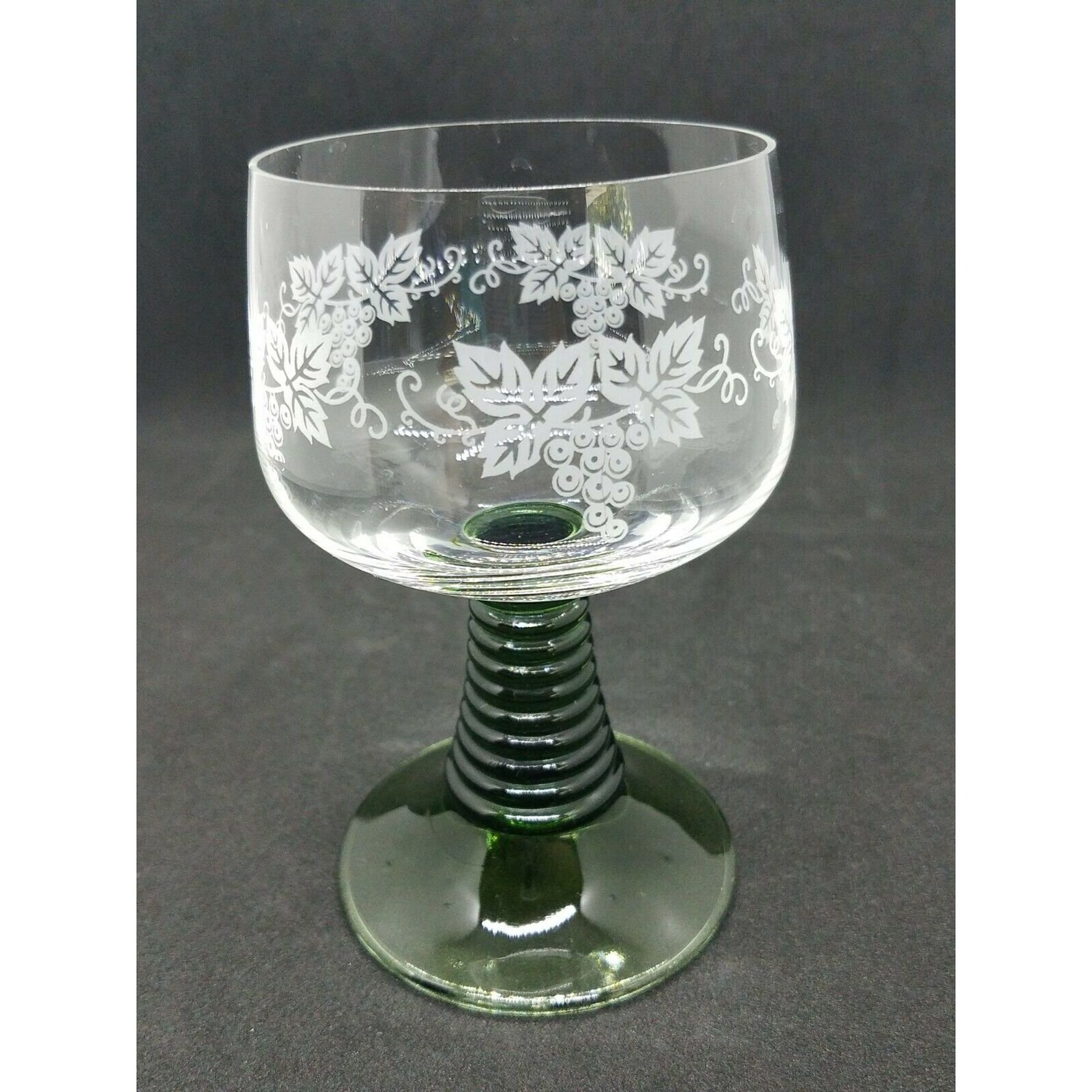 German Roemer Wine Glasses Goblets Green Beehive Stem Set of Etsy