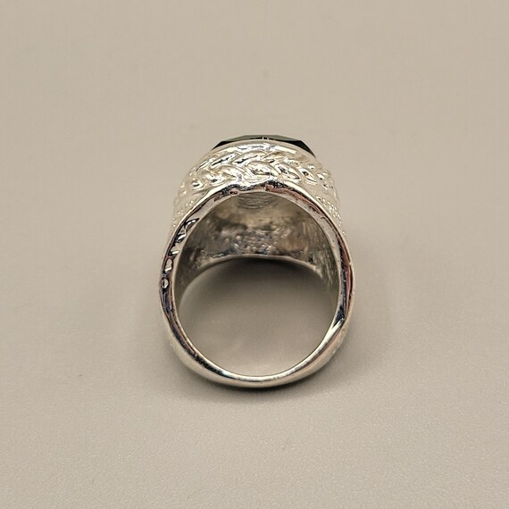 Emerald Green Statement Ring Rhinestone Faceted S… - image 3