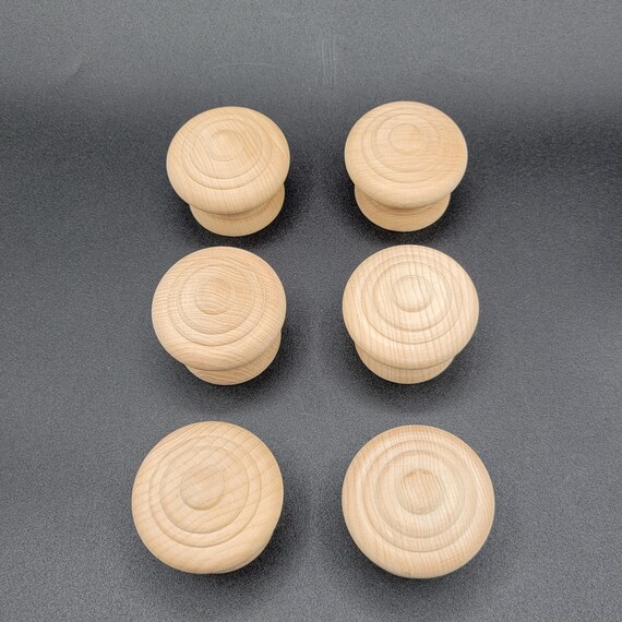 Unfinished Wood Drawer Pulls Door Knobs Round Etsy