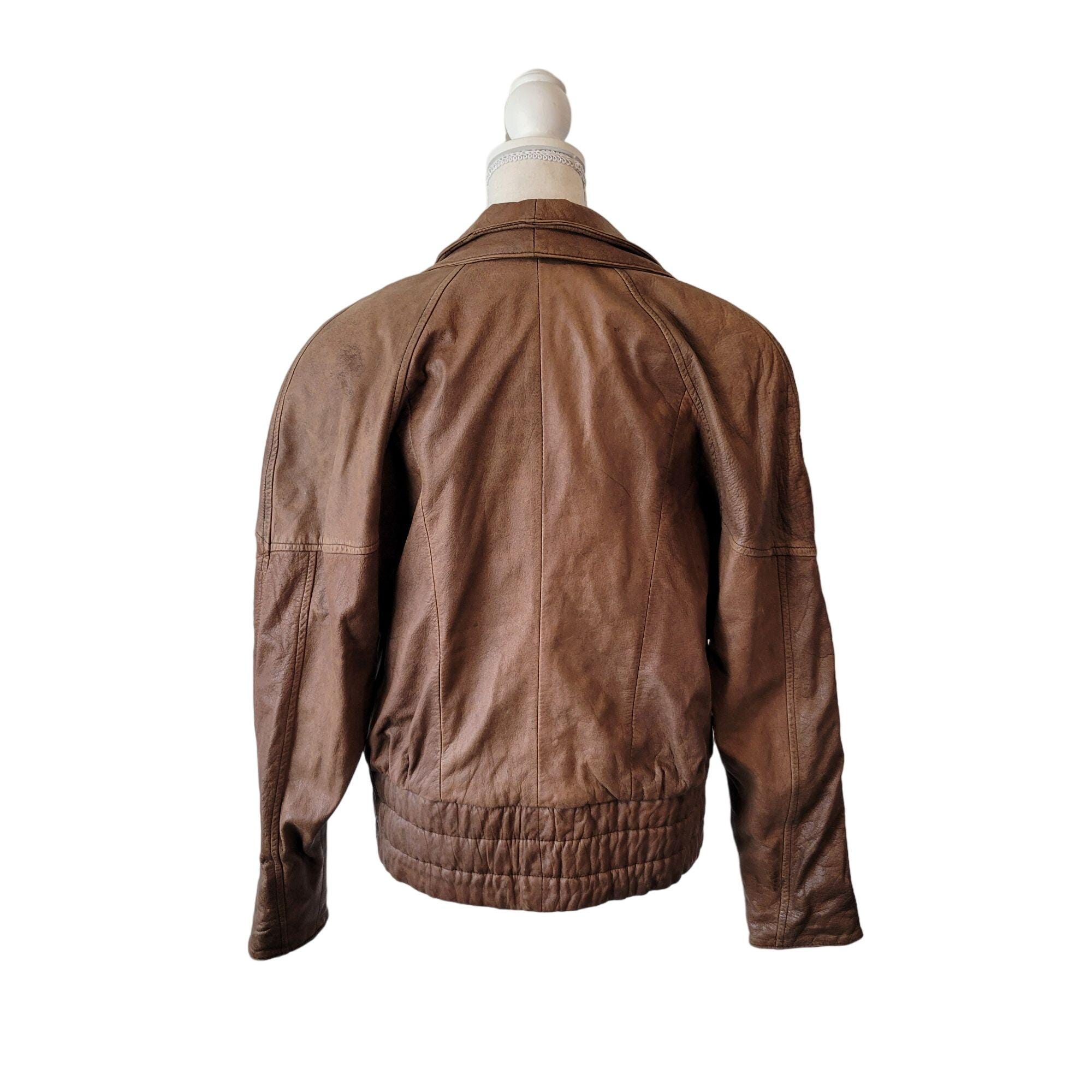 Vintage Charley's Leather Jacket Short Snap Closure Slit