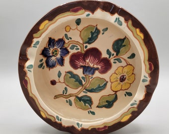Gouda Regina Dutch Pottery Floral Ashtray Holland