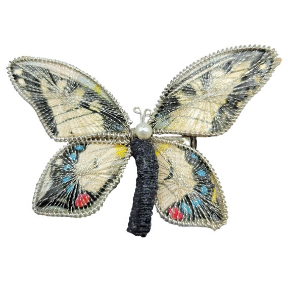 Old World Swallowtail Butterfly Fillagree Brooch … - image 1