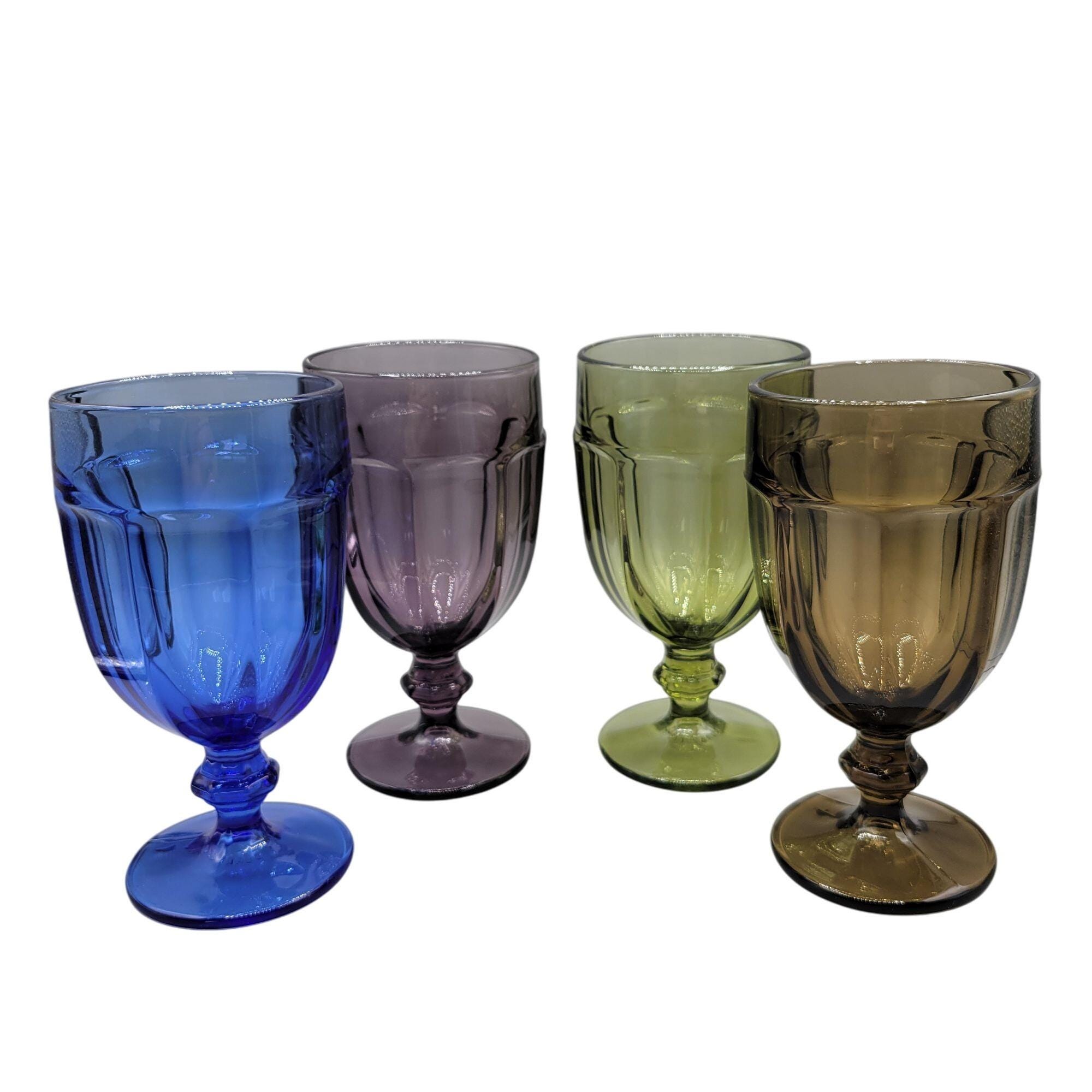 Libbey Gibraltar Duratuff Ice Tea Glasses Paneled Goblets Multicolor Set of  4 - Etsy