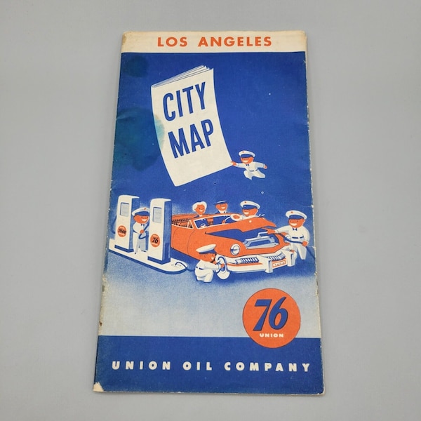 1950's Union 76 Oil Co Los Angeles City Map Booklet 23 Pages