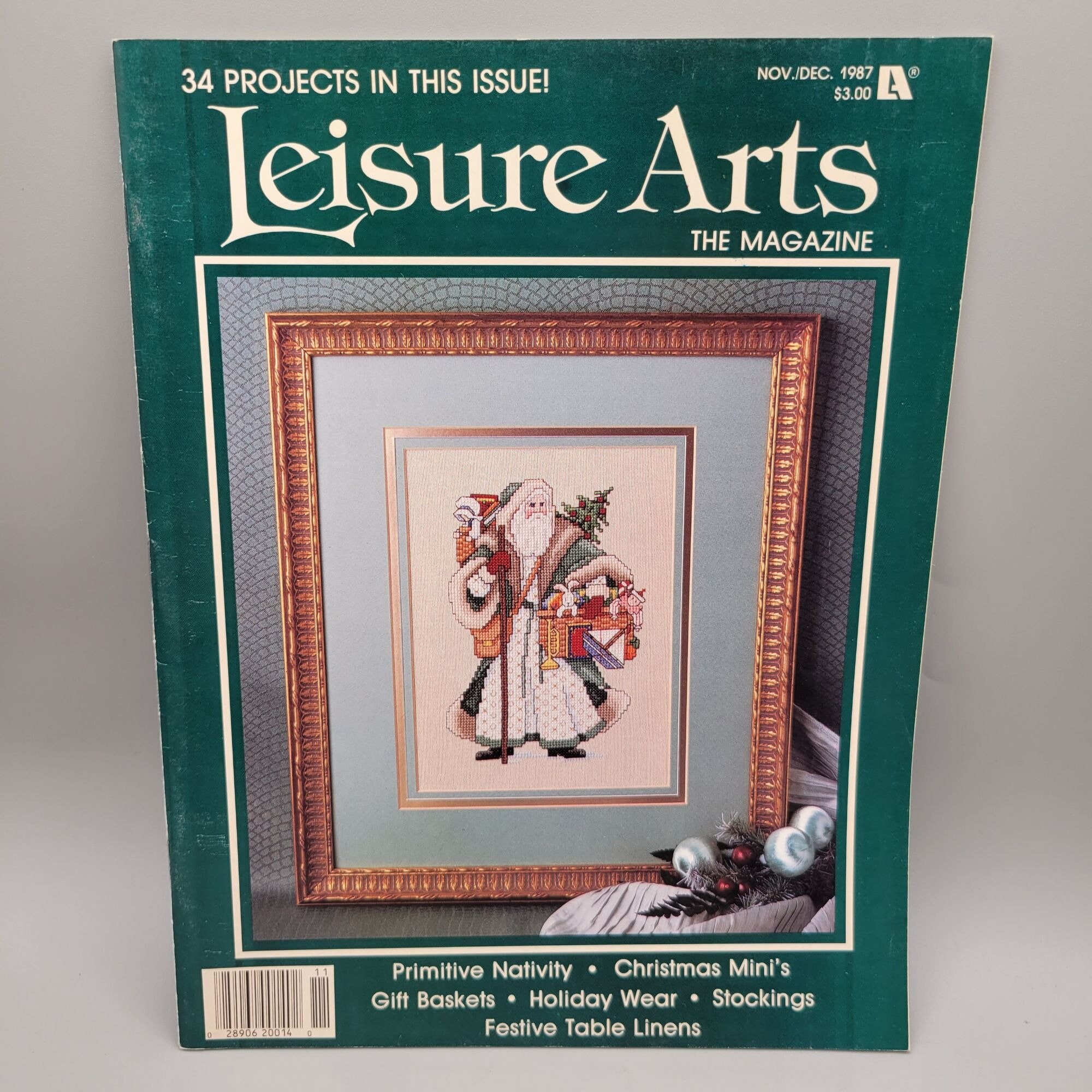 Leisure Arts Craft Book Knit Crochet Paint Projects Cross Stitch Nov Dec 1987