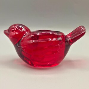 Ruby Red Glass Bird Tealight Candle Holder Indiana Glass Decorative Accent