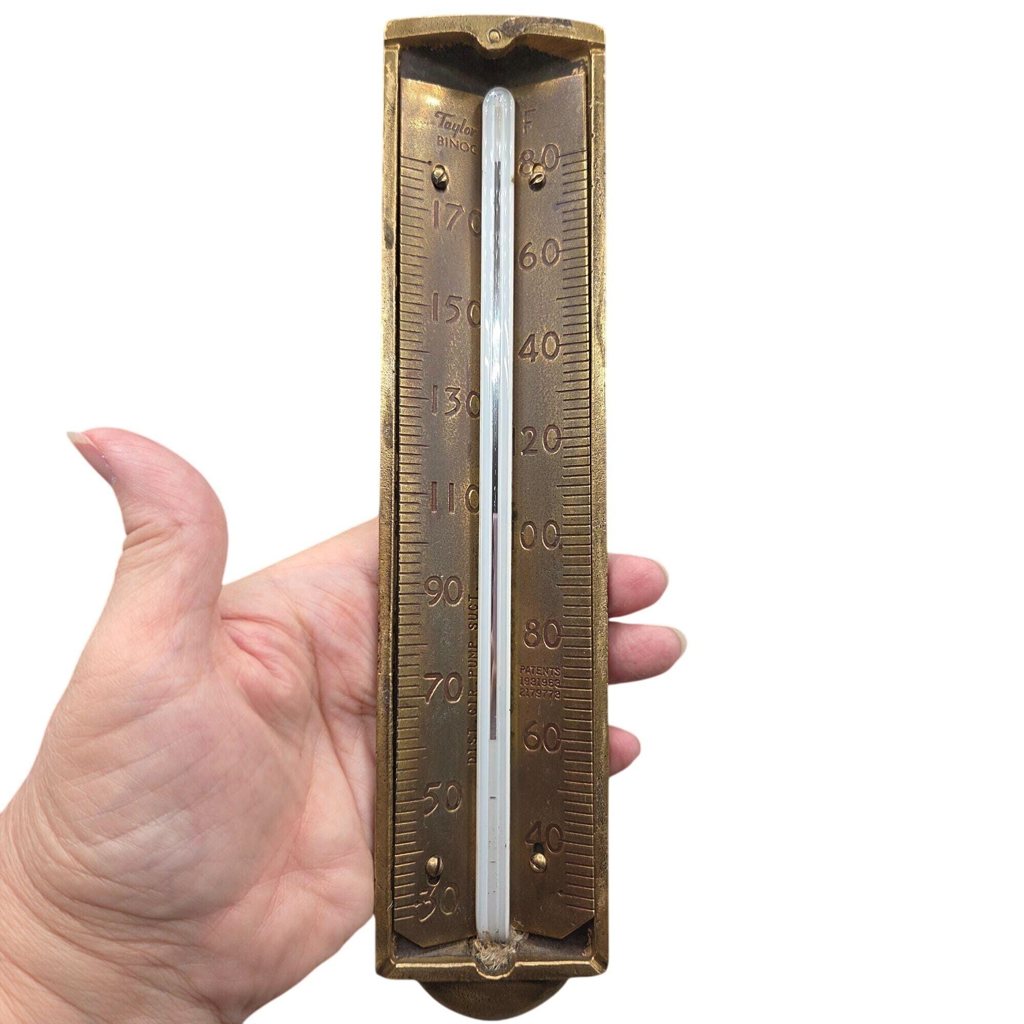 1940s Taylor Binoc Brass Industrial Steam Pump Temperature Gauge
