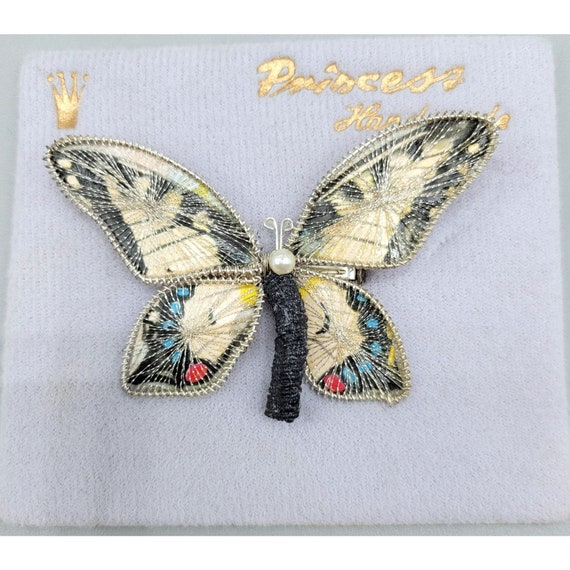 Old World Swallowtail Butterfly Fillagree Brooch … - image 4