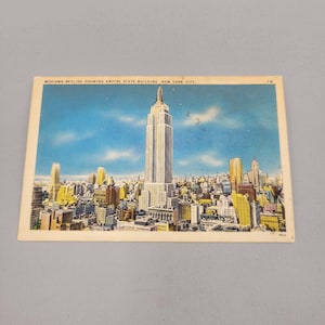 Carte postale vintage New York Midtown Skyline Empire State Bldg des années 30 aux années 50