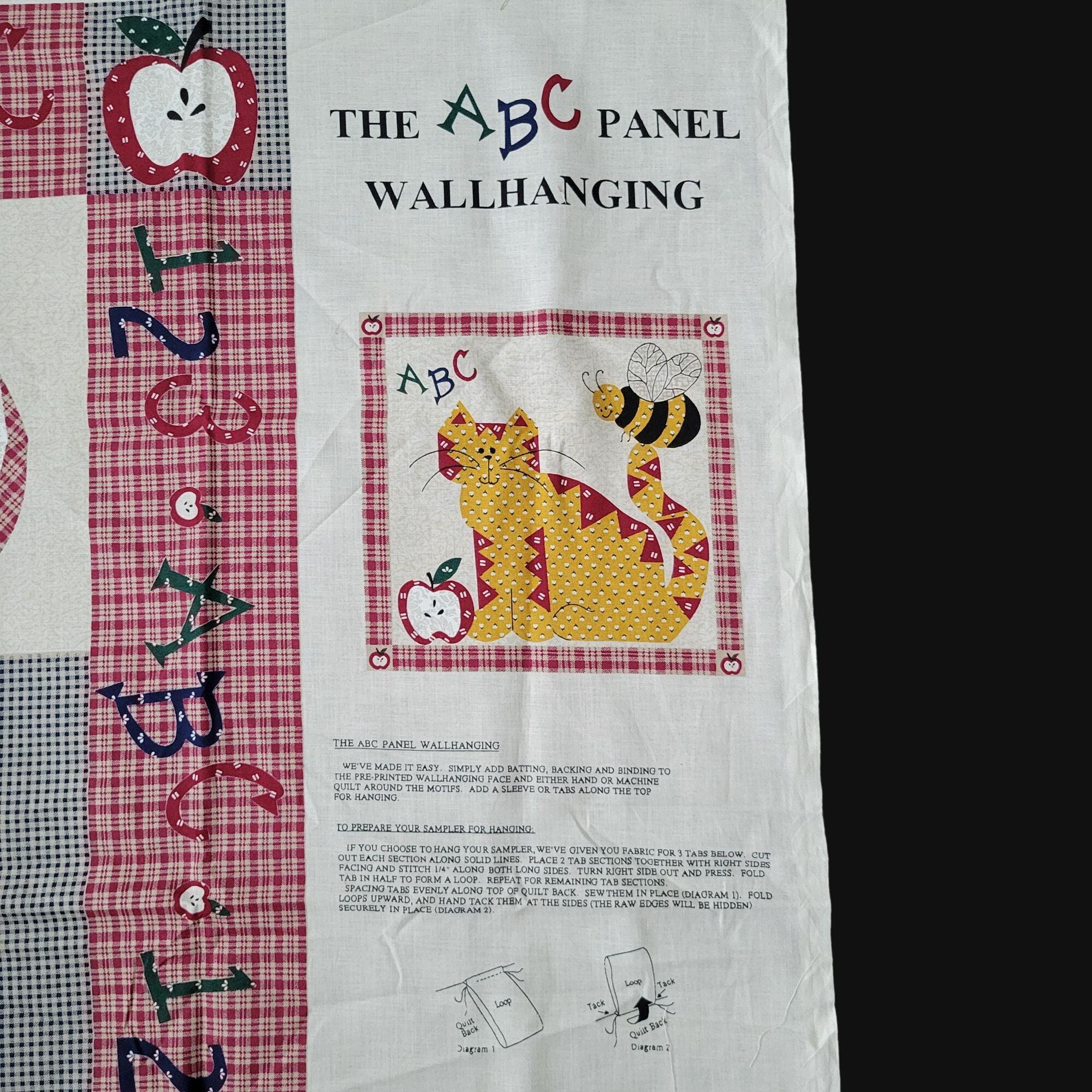 The ABC Panel Wallhanging Cotton Fabric Cut and Sew Panel Nursery Decor ...