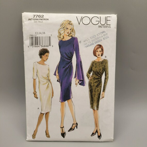 Vogue Misses Jurk Patroon V7762 Maat 12 16 Semi Fitted Rechte