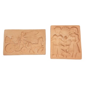 Cookie Stamps Cookie Press Horse and Carriage Danish Couple Clay Set of 2