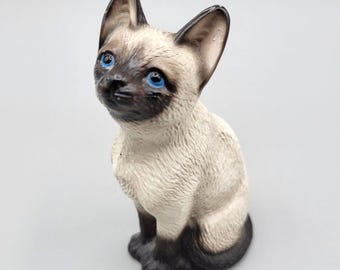 鉄のオブジェ 海外製 アート 人形 (2) Harvey Knox Kingdom Siamese Cat Porcelain Sitting Global Art Japan