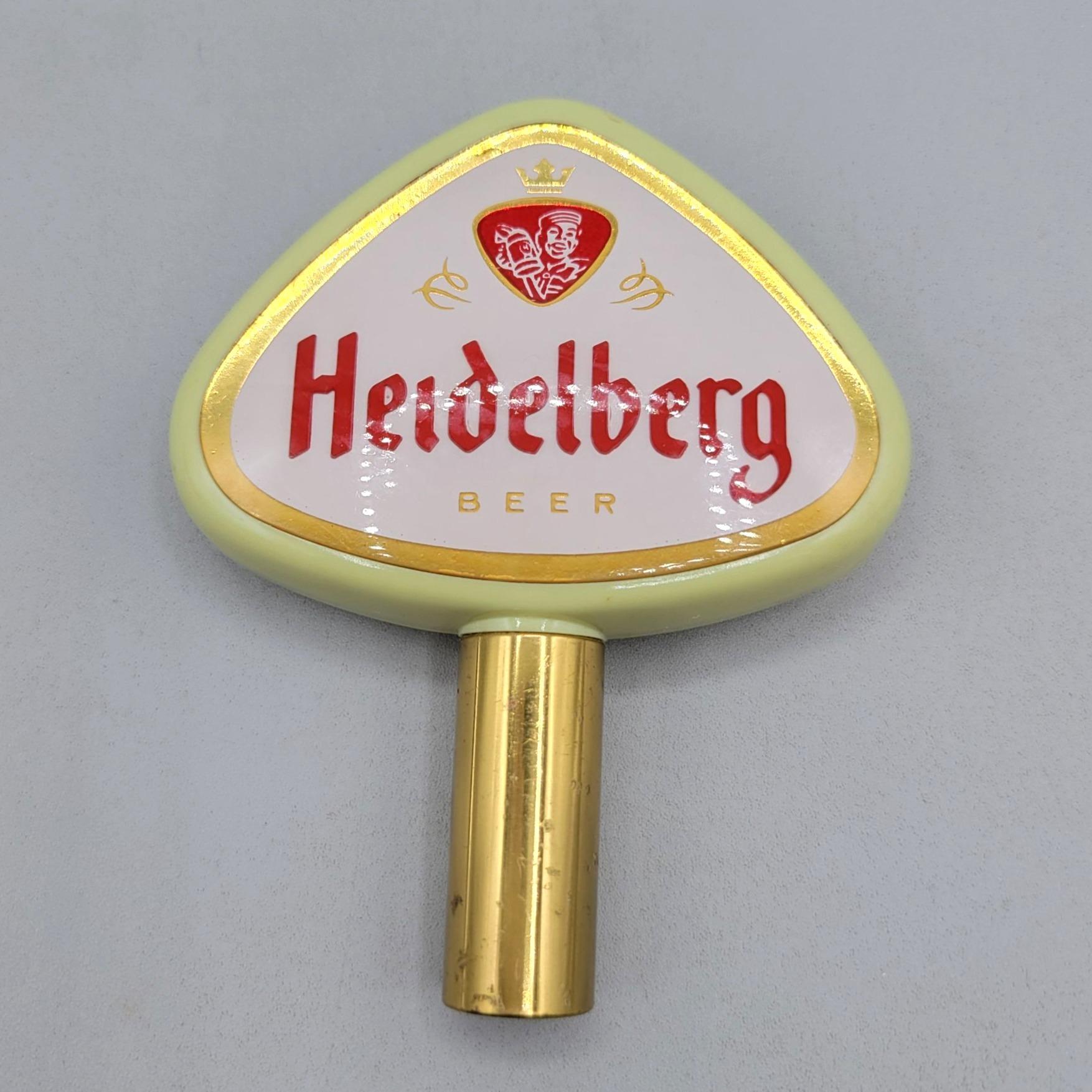 Vintage Heidelberg Beer Tap Handle Green Red Gold Triangle Shaped 
