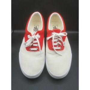 Vans Off the Wall Leather Upper Red White Low Rise Size 12 Men Size 13.5 Women