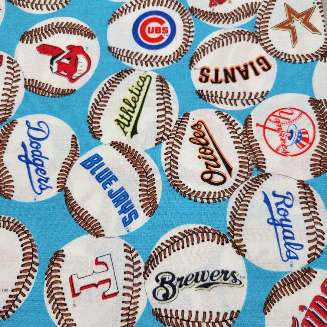 Mlb Team Patterns Fabric Traditions Major League Baseball Teams Cotton Fabric 1 3/4 Yard ...