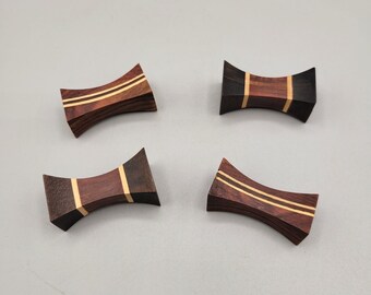 Wood Inlayed Chopstick Rests Two Patterns Set of 4