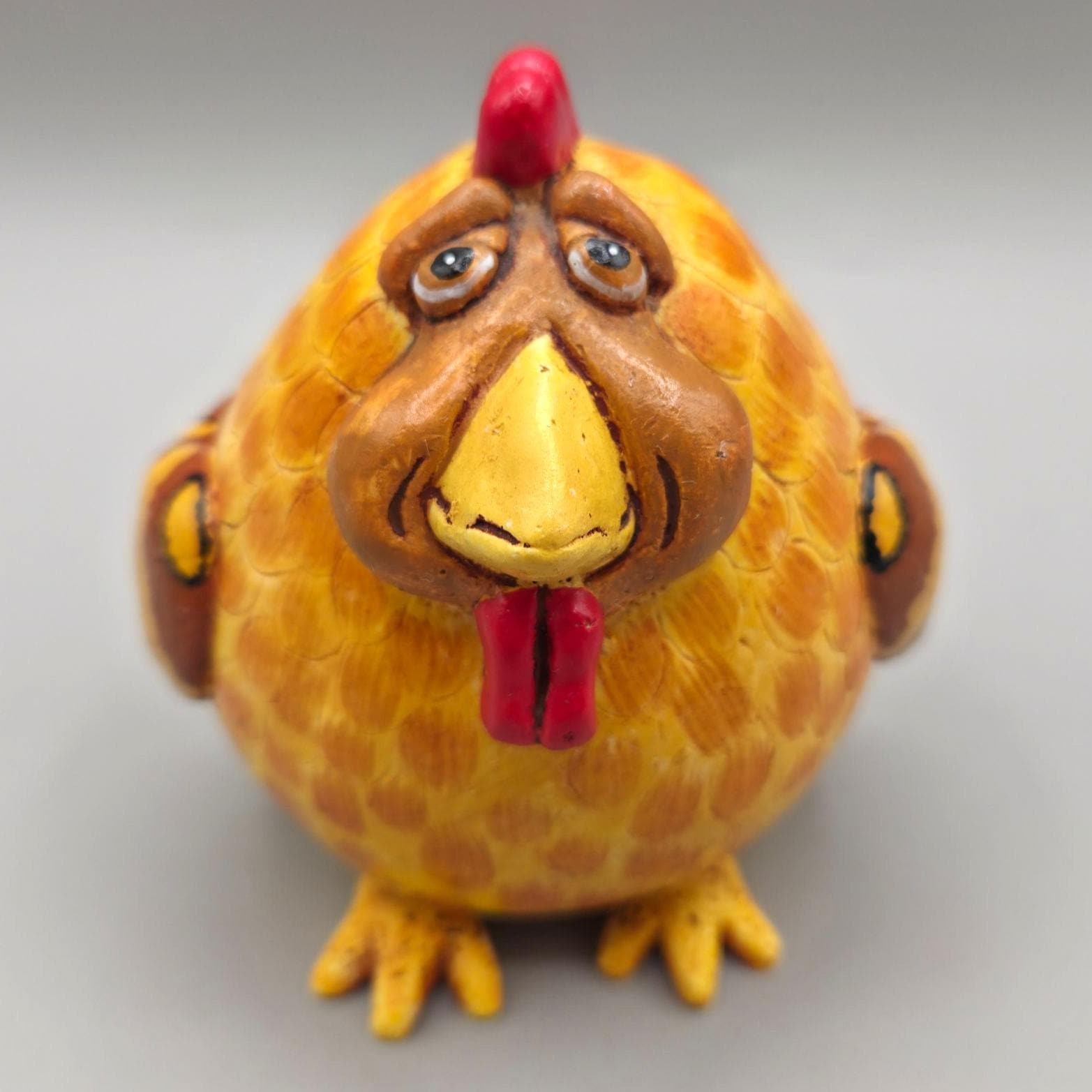 1997 Vicki Thomas Enesco Chicken Gourd Figurine Folk Art Decor AS