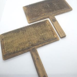 Antique Wool Hand Carders Wool Combs Paddles Primitive Farmhouse Rustic