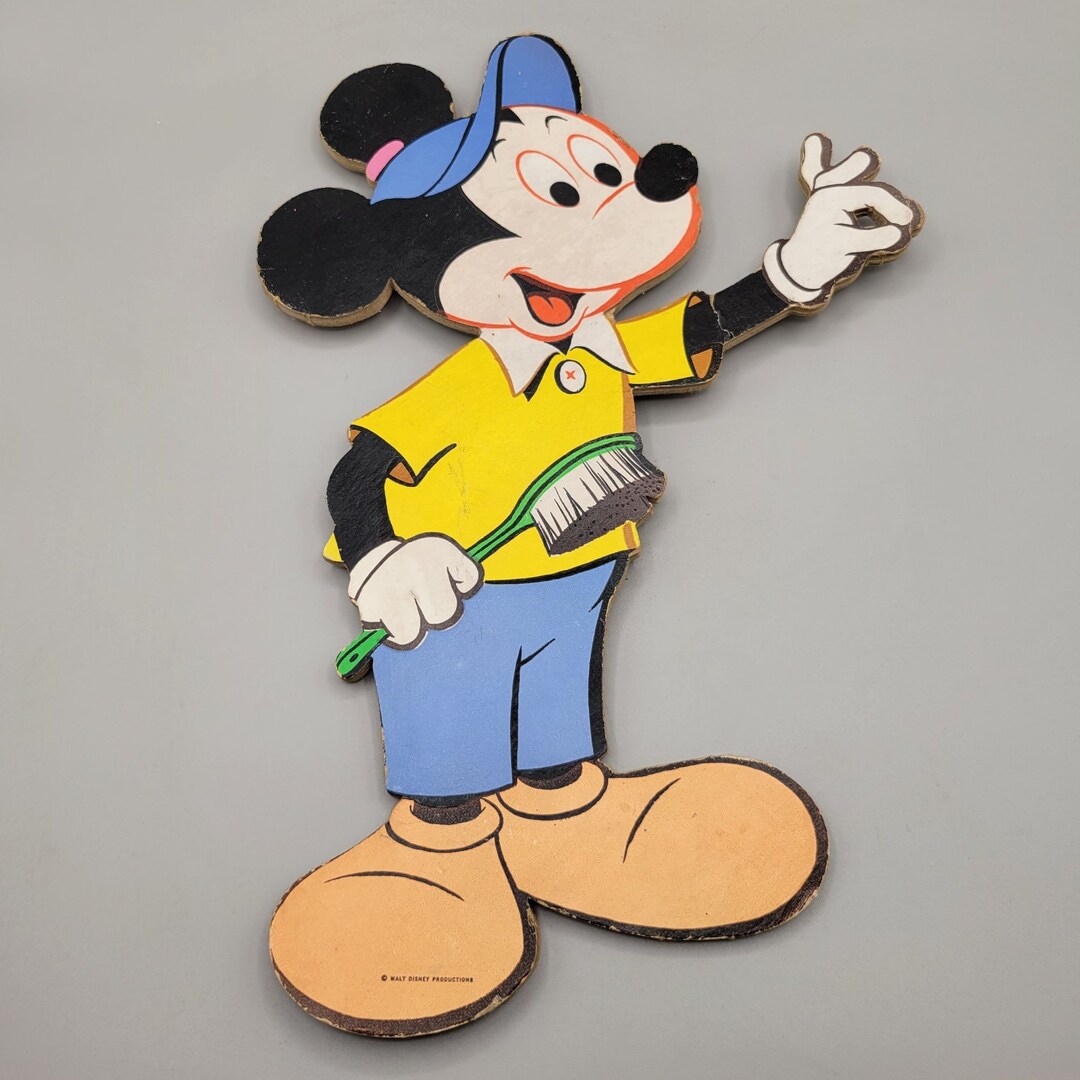 Vintage Mickey Mouse Wall Decor Nursery Child's Bathroom Etsy