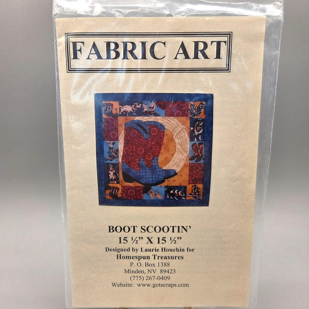 Boot Scootin Design Fabric Art Boot Scootin Pattern Foam Board Fabric Project Western ...